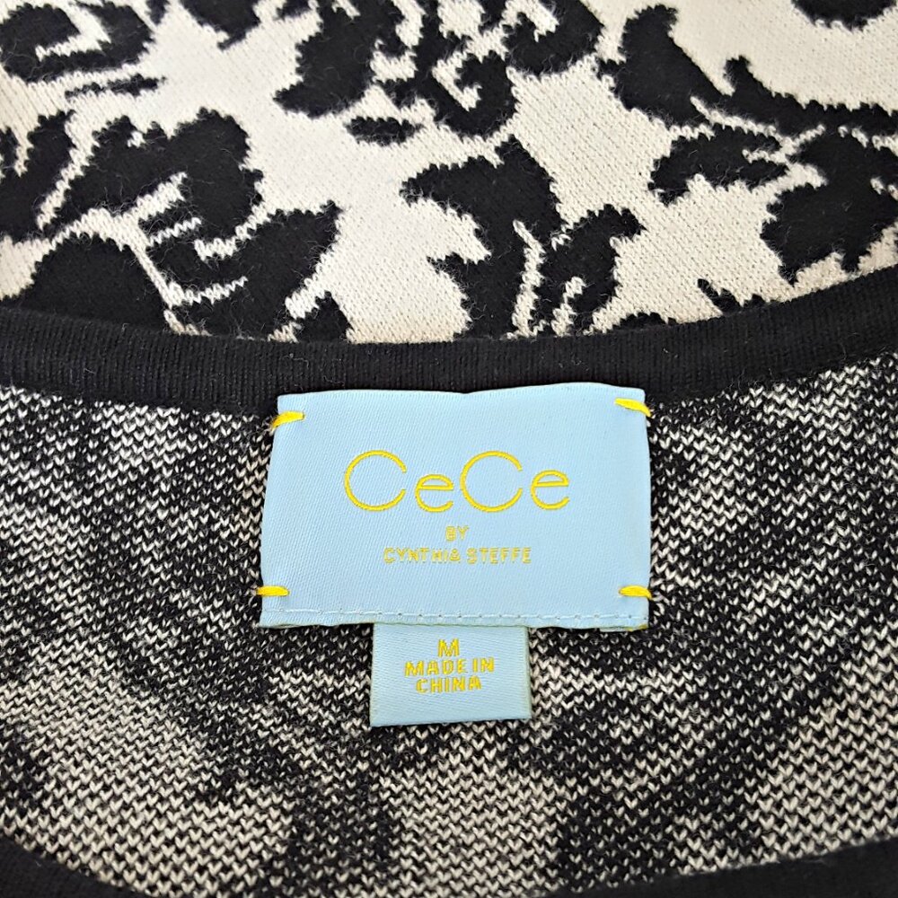NWOT! GORGEOUS Damask SWEATER DRESS By CeCe SZ M - Picture 2 of 5